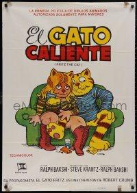 4s0651 FRITZ THE CAT Spanish 1978 Ralph Bakshi sex cartoon, he's x-rated and animated, from R. Crumb!