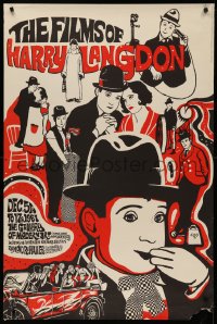 4s0030 FILMS OF HARRY LANGDON 30x45 film festival poster 1967 Harry Langdon from several scenes!