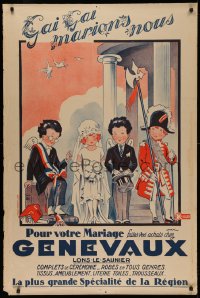 4s0146 GENEVAUX 32x47 French advertising poster 1920 children dressed up for a wedding by Jack!