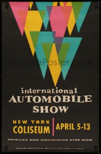 4s0306 NEW YORK INTERNATIONAL AUTO SHOW 28x43 special poster 1950s Bernard Brussel-Smith art!