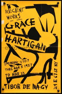 4s0220 RECENT WORKS GRACE HARTIGAN 11x17 museum/art exhibition 1957 objects over yellow background!