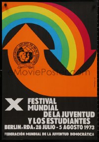 4s0341 X FESTIVAL MUNDIAL DE LA JUVENTUD Y LOS ESTUDIANTES export 22x32 Hungarian special poster 1973 in Spanish!