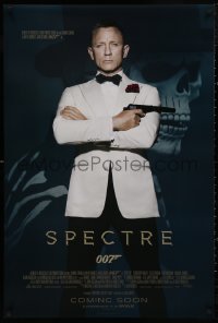 4s1117 SPECTRE IMAX int'l advance DS 1sh 2015 cool image of Daniel Craig as James Bond 007 with gun!