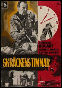 4s0399 DESPERATE HOURS Swedish R1964 Humphrey Bogart attacks Fredric March from behind!
