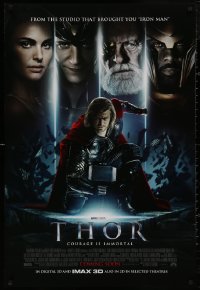 4s1152 THOR int'l advance DS 1sh 2011 cool image of Chris Hemsworth w/classic hammer, shows title!