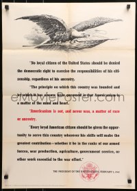 4s0169 AMERICANISM IS NOT & NEVER WAS A MATTER OF RACE OR ANCESTRY 20x28 WWII war poster 1943