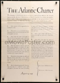 4s0162 ATLANTIC CHARTER 20x28 WWII war poster 1941 basis for the United Nations, goals of the war!