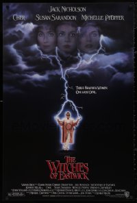 4s1189 WITCHES OF EASTWICK 1sh 1987 Jack Nicholson, Cher, Susan Sarandon, Michelle Pfeiffer!