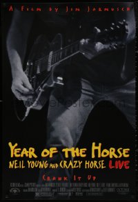 4s1198 YEAR OF THE HORSE 1sh 1997 Neil Young close-up cranking it up, Jim Jarmusch, rock & roll