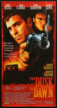 4t0022 FROM DUSK TILL DAWN Aust daybill 1996 George Clooney & Quentin Tarantino, different!