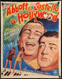 4t0223 ABBOTT & COSTELLO IN HOLLYWOOD Belgian 1948 cool different art of Bud & Lou + sexy dancers!