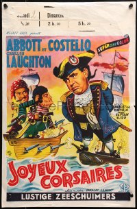 4t0224 ABBOTT & COSTELLO MEET CAPTAIN KIDD Belgian 1953 Wik art of pirates Bud & Lou, Laughton!