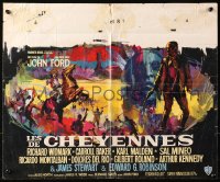 4t0235 CHEYENNE AUTUMN Belgian 1964 John Ford, Ray art of Richard Widmark & Native Americans!