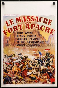 4t0243 FORT APACHE Belgian R1960s John Ford directed, cool completely different battle artwork!