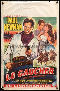 4t0257 LEFT HANDED GUN Belgian 1958 great art of Paul Newman as teenage desperado Billy the Kid!