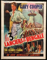 4t0258 LIVES OF A BENGAL LANCER Belgian R1940s different full-length artwork of Gary Cooper!