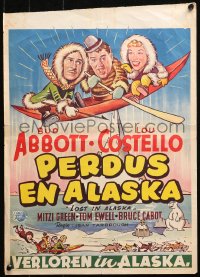 4t0259 LOST IN ALASKA Belgian 1953 artwork of wacky Bud Abbott & Lou Costello in arctic!