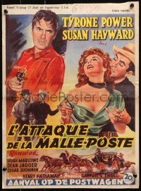 4t0280 RAWHIDE Belgian 1951 Tyrone Power & pretty Susan Hayward in western action!