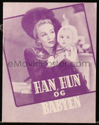 4t0782 LADY IS WILLING Danish program 1949 pretty Marlene Dietrich, Fred MacMurray & Baby Corey!