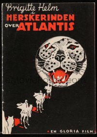4t0780 L'ATLANTIDE die-cut Danish program 1933 G.W. Pabst fantasy/horror, Brigitte Helm, ultra rare!