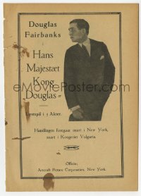 4t0820 REACHING FOR THE MOON Danish program 1920 factory worker Douglas Fairbanks Sr. is royalty!