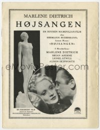 4t0836 SONG OF SONGS Danish program 1933 Marlene Dietrich, Brian Aherne, different images!