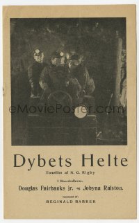 4t0854 TOILERS Danish program 1928 coal miner Douglas Fairbanks Jr. is trapped in a cave-in!