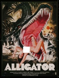 4t0106 ALLIGATORS French 16x21 1980 Barbara Bach, Mel Ferrer, alligator attack by Landi!