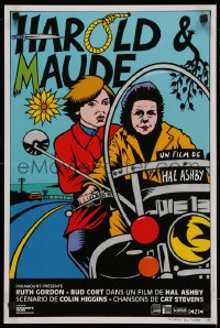 4t0127 HAROLD & MAUDE French 16x24 R2009 different art of Ruth Gordon & Bud Cort by Thierry Guitard!