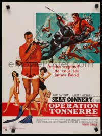 4t0153 THUNDERBALL French 16x21 R1980s art of Sean Connery as James Bond 007 by McGinnis & McCarthy!