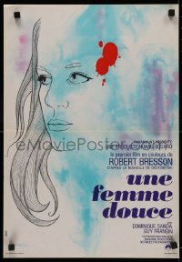 4t0156 UNE FEMME DOUCE French 15x22 1969 Robert Bresson's Une femme douce, wonderful art by Chica!
