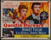 4t0543 ADVENTURES OF QUENTIN DURWARD style B 1/2sh 1955 hero Robert Taylor, pretty Kay Kendall!