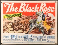 4t0553 BLACK ROSE 1/2sh 1950 great action artwork of Tyrone Power & Orson Welles!