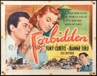 4t0582 FORBIDDEN style A 1/2sh 1954 only Joanne Dru could give Tony Curtis his kind of love!