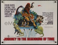 4t0602 JOURNEY TO THE BEGINNING OF TIME 1/2sh 1966 four boys live their dream of fighting dinosaurs!