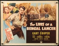 4t0607 LIVES OF A BENGAL LANCER style A 1/2sh R1950 full-length artwork of Gary Cooper with gun!