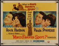 4t0611 MAN'S FAVORITE SPORT 1/2sh 1964 fake fishing expert Rock Hudson in love w/Paula Prentiss!