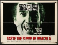 4t0649 TASTE THE BLOOD OF DRACULA 1/2sh 1970 Hammer horror, vampire Christopher Lee showing fangs!