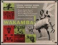 4t0665 WAKAMBA style B 1/2sh 1955 colorful art, actual customs of weird & wonderful African tribe!