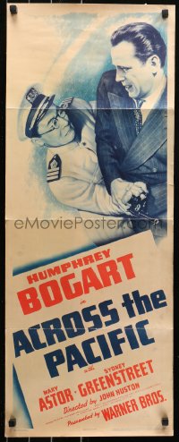 4t0410 ACROSS THE PACIFIC insert 1942 great close-up of Humphrey Bogart fighting Japanese officer!