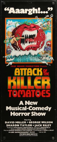4t0415 ATTACK OF THE KILLER TOMATOES insert 1979 wacky monster artwork by David Weisman!
