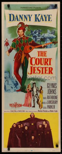 4t0433 COURT JESTER insert 1955 classic wacky Danny Kaye, Glynis Johns, Basil Rathbone!