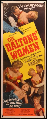 4t0436 DALTONS' WOMEN insert 1950 Tom Neal, bad girl Pamela Blake would kill for her man!