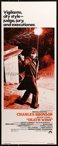 4t0439 DEATH WISH insert 1974 vigilante Charles Bronson is the judge, jury & executioner!