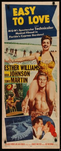 4t0444 EASY TO LOVE insert 1953 sexy swimmer Esther Williams stands on Van Johnson & Tony Martin!