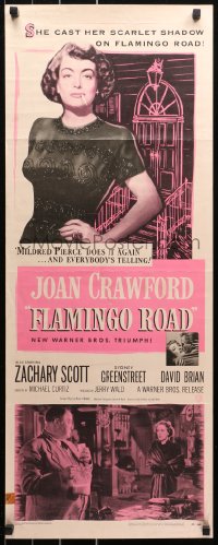 4t0451 FLAMINGO ROAD insert 1949 Michael Curtiz, ultimate image of smoking bad girl Joan Crawford!