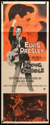 4t0478 KING CREOLE insert 1958 great image of Elvis Presley with guitar & sexy Carolyn Jones!