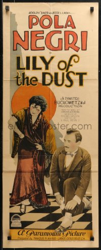 4t0484 LILY OF THE DUST insert 1924 Pola Negri in love triangle, written by Paul Bern, ultra rare!