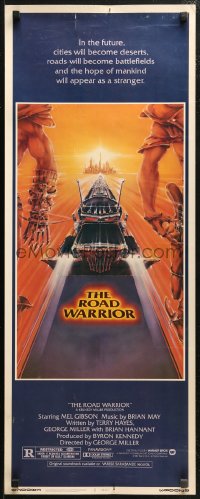 4t0487 MAD MAX 2: THE ROAD WARRIOR insert 1982 Mel Gibson in the title role, great art by Commander!