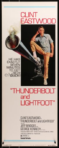 4t0529 THUNDERBOLT & LIGHTFOOT style C insert 1974 art of Clint Eastwood with huge gun by Ken Barr!